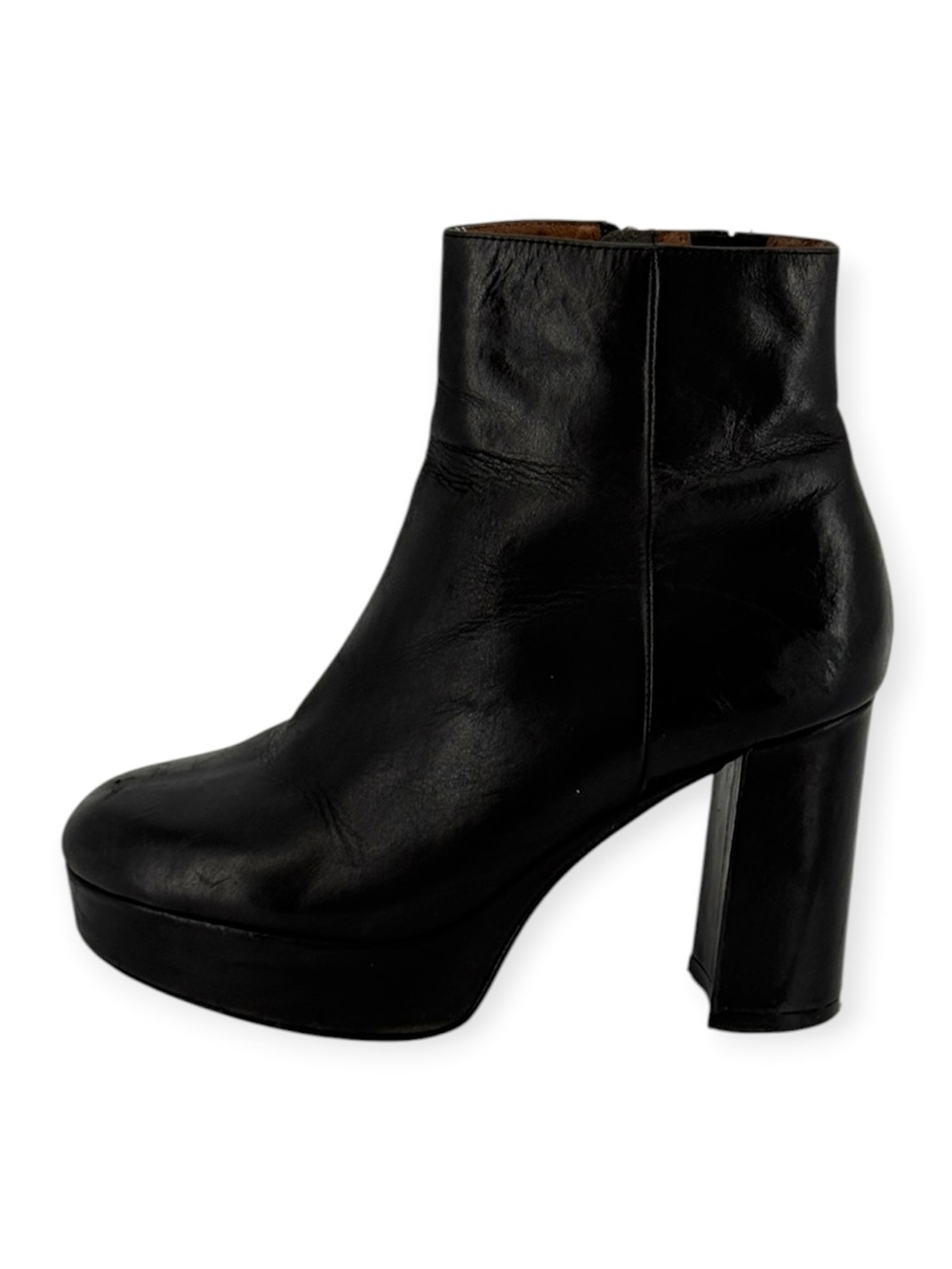 Jeffrey Campbell Sahar Black Leather Platform Ankle Boot